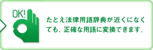 ���Ƃ��@���p�ꎫ�T���߂��ɂȂ��Ă��A���m�ȗp��ɕϊ��ł��܂��B